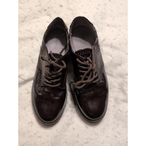 Nine West Patent Leather OliverWM Women’s  Oxfords Size 8 Plum - Picture 2 of 10